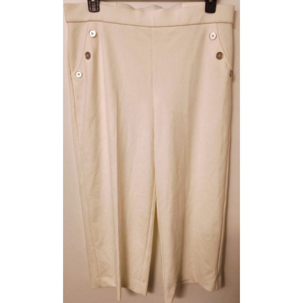 Chaus cream pants with button detail size large